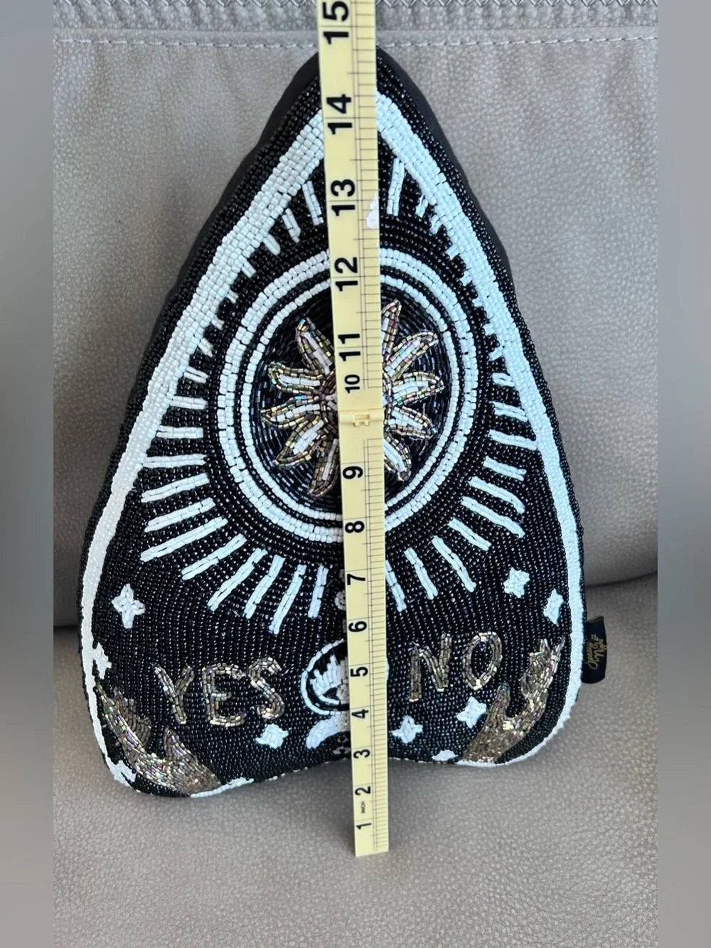 Beaded Ouija Planchette Decorative Throw Pillow